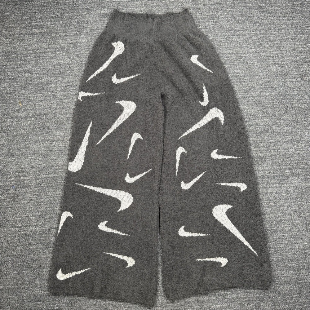 Nike Phoenix Cozy Boucle Knit Wide Leg Pants Women Medium Gray FD4288-254